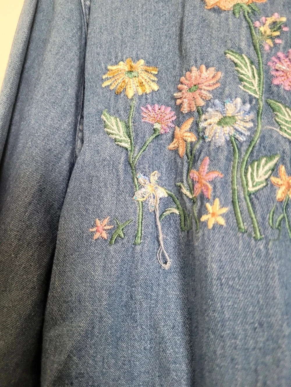 Vintage Embroidered Denim Shirt